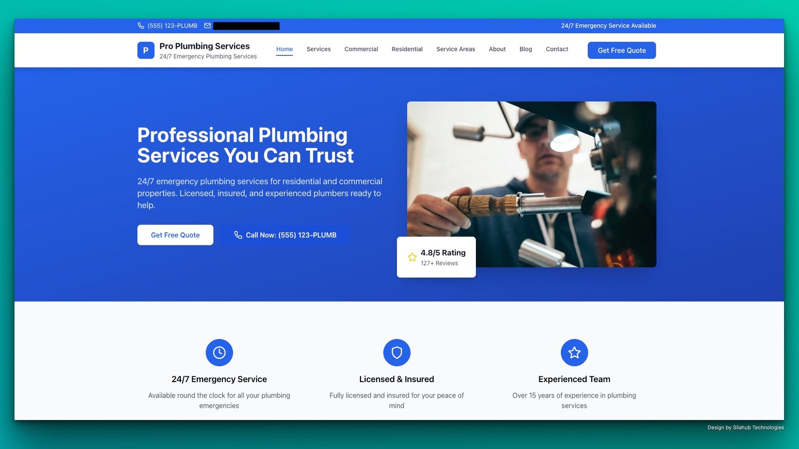 Plumbing service SEO Optimised Website